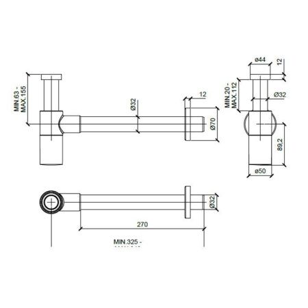 Сифон для раковины Almar Core E096002.CR хром