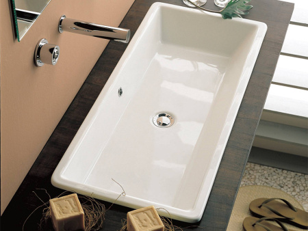 Раковина из санфаянса Scarabeo Gaia-Tech-Miky 8033 88х40 встраиваемая цвет белый
