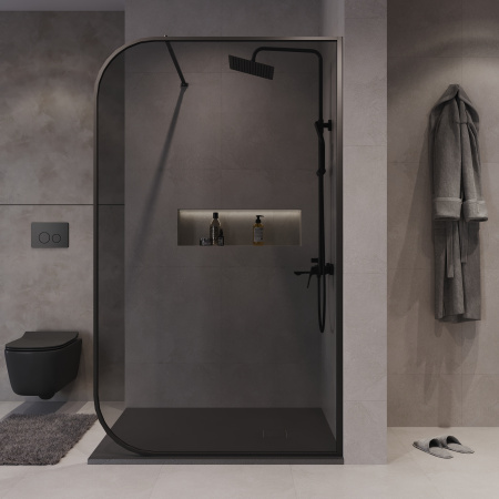 Душевая перегородка Niagara Nova NG-689-90TBLACK 90х200 стекло тонированное профиль черный матовый