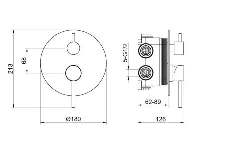 Смеситель для ванны Aquatek ЕВРОПА AQ1347CR встраиваемый в стену хром