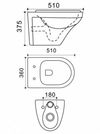 Унитаз подвесной Agger AT06100 белый с сиденьем микролифт каскадный смыв