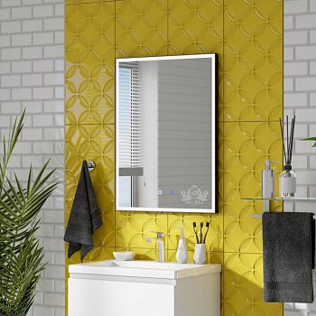 Зеркало в ванную Art&Max AREZZO AM-Are-600-800-DS-FC-H-Nero 60х80 цвет черный