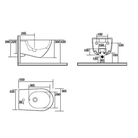 Биде подвесное Kerasan Aquatech 372401*1 цвет белый