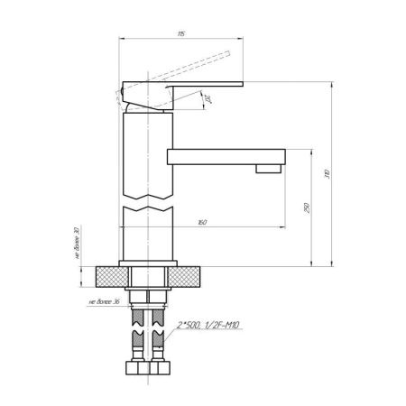 Смеситель Сантаком StOmega 3317А на раковину хром