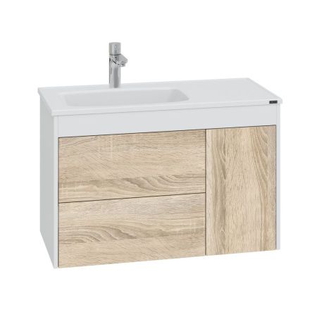 Тумба под раковину СанТа Меркурий 700456 90х40 подвесная цвет бежевый/белый