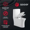 Унитаз напольный с бачком Agger AT01000 белый с сиденьем микролифт безободковый душевой смыв