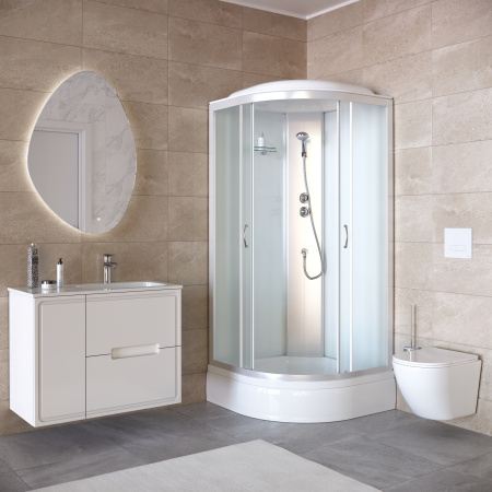 Душевая кабина Taliente TA-9091M 90х90 четверть круга с крышей ориентация универсальная