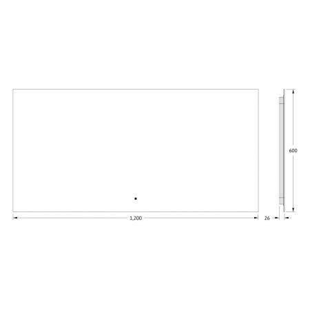 Зеркало с подсветкой Defesto GLOW DF 2508RH 120х60 подвесное