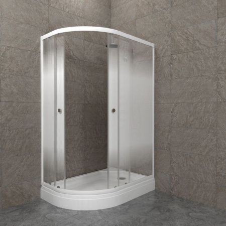 Душевой уголок Тритон Коралл Щ0000068950 120х80 стекло с рисунком профиль белый с поддоном