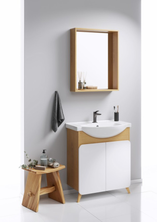 Зеркало в ванную Aqwella Y BAS0207DZ 75х14 цвет коричневый