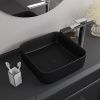 Раковина керамическая Iddis Bridge BRIBM04i27 40х40 накладная цвет черный без отверстий под смеситель