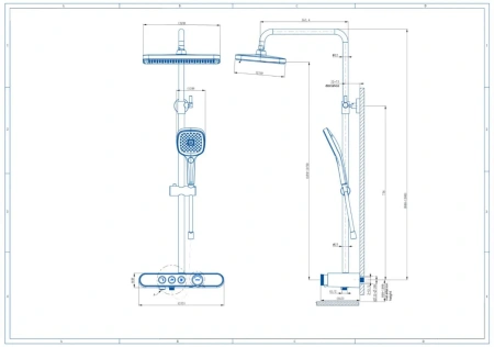 Душевая стойка Arrow AMG13SH855A настенная цвет хром с термостатом