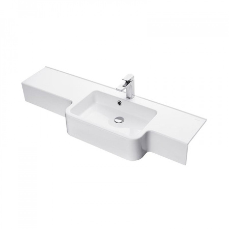 Раковина из литьевого мрамора Aquaton Hotel 1A709931PI01P 129х41 подвесная цвет белый