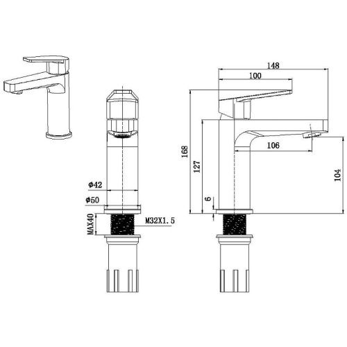 Смеситель Allen Brau Eclipse 5.E1001-31 на раковину черный - фото 2