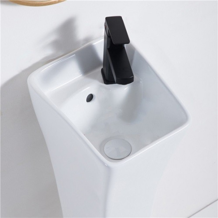 Раковина из санфаянса CeramaLux M9012 27х32 напольная цвет белый 1 отверстие под смеситель