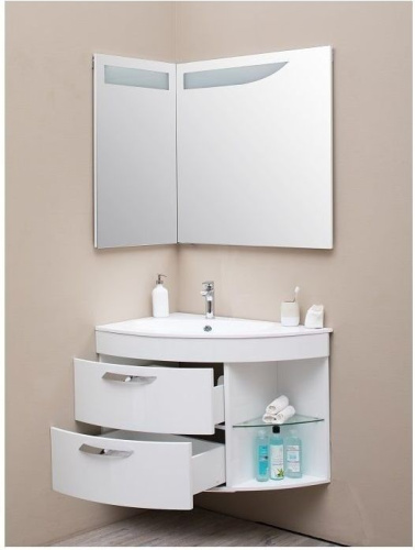 Зеркало в ванную De Aqua Трио Люкс 184503 89х86 цвет белый - фото 3