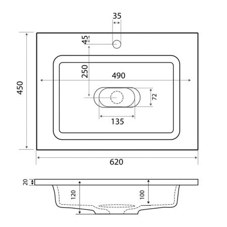 Раковина Madera Модуль 165301 60х50 накладная цвет белый