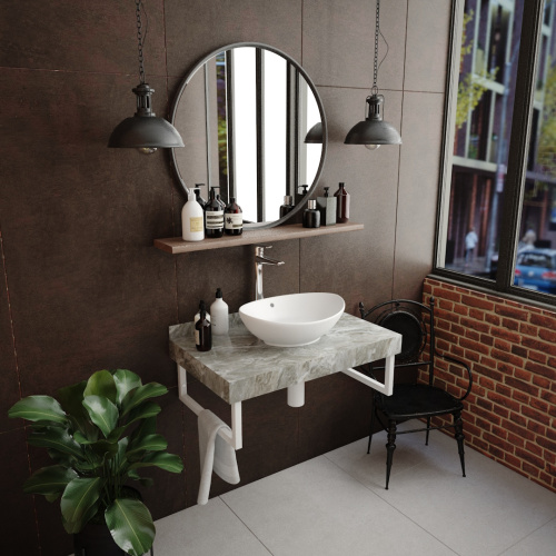 Столешница Teymi Helmi T150208 80х50 подвесная цвет серый - фото 5