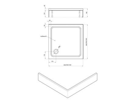 Душевой поддон акриловый Aquatek DPA-0000003 100х100 белый с ножками