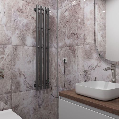 Полотенцесушитель Altasan АргоЛюкс АргоЛюкс12021Г подвесной 21х120 электрический графит - фото 2