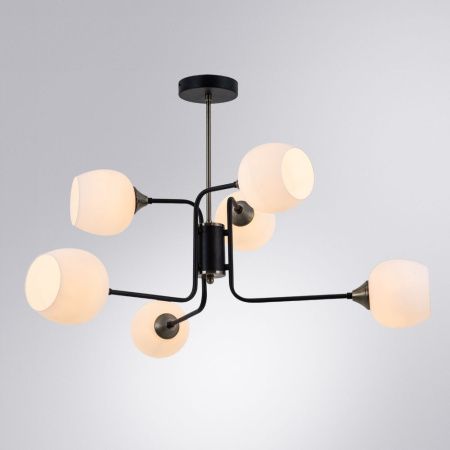Люстра на штанге Arte Lamp Skat (Скат) A3564PL-6BK