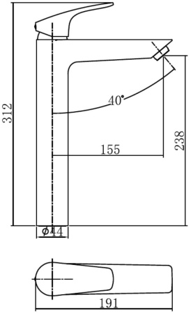 Смеситель Aquanet Static AF330-11B на раковину/на столешницу черный