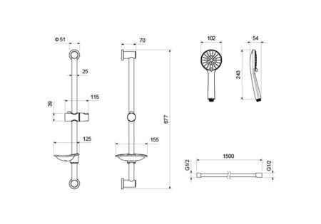 Комплект смесителей Aquatek БЕТТА AQ1130MB черный