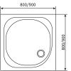 Душевой поддон из стеклопластика RGW SMC 57350188-01 80х80 белый с ножками