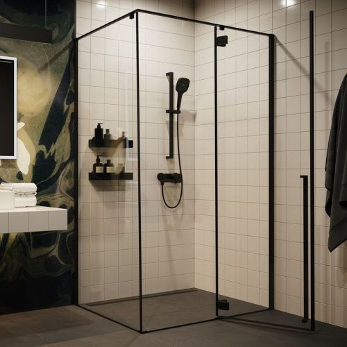 Смеситель для ванны и душа Iddis Slide SLIBLBTi02WA настенный черный - фото 3