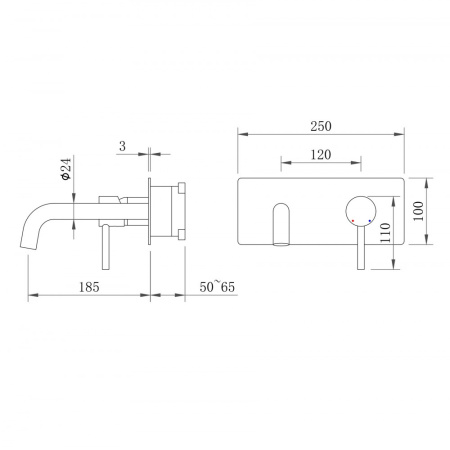 Смеситель Berges VENTAS 76012 настенный черный матовый без термостата