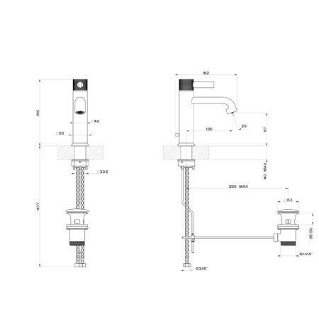 Смеситель Gessi Inciso 58001#299 на раковину черный