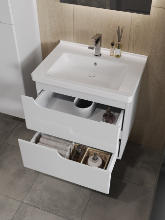 Тумба с раковиной Orange TOPLINE-Milano TP-M65-02+RA 65х46х61 цвет белый