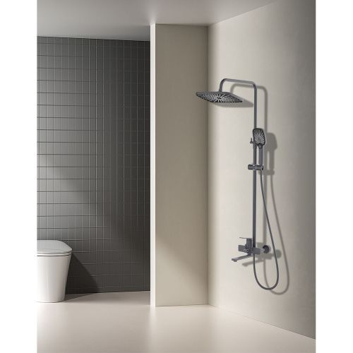 Душевая стойка Splenka S40.24.07 настенная цвет серый - фото 4