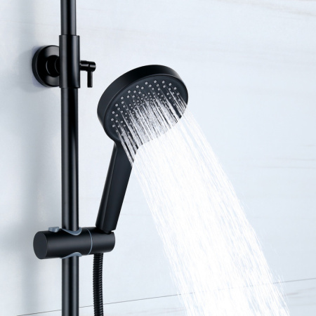 Душевая стойка Bond Circle B01-9188 настенная цвет черный матовый