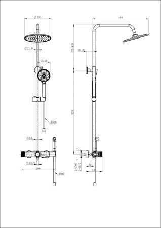 Душевая стойка Wonzon & Woghand WW-B3097-A-CR настенная цвет хром с термостатом