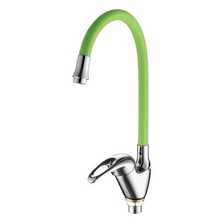 Смеситель для кухни Fashun A4403+A7251 на мойку хром/зеленый