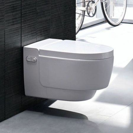 Унитаз-биде подвесной Geberit AquaClean Mera 146.210.11.1 белый с сиденьем микролифт безободковый душевой смыв