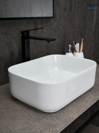 Раковина керамическая Gid Geométrico 51238 40х30 накладная цвет белый без отверстий под смеситель