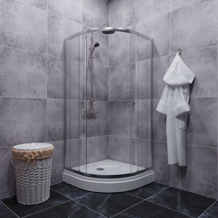 Душевой уголок Тритон Альфа Щ0000049614 80х80 стекло прозрачное профиль хром с поддоном