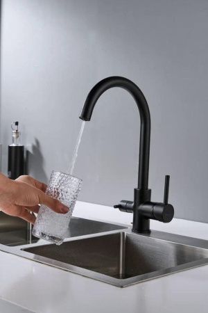 Смеситель для кухни Shevanik S128H на мойку черный