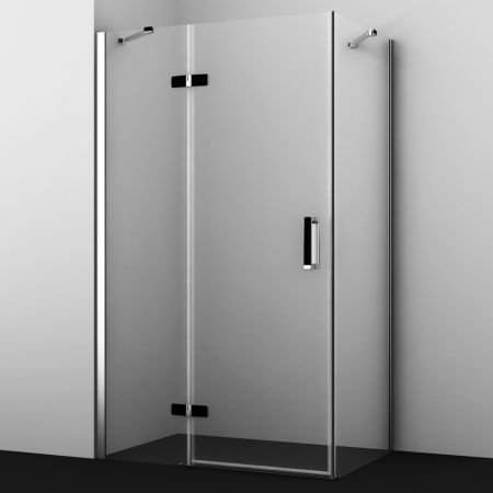 Душевой уголок Wasserkraft 10H06LBLACK 120х80 стекло прозрачное профиль хром без поддона