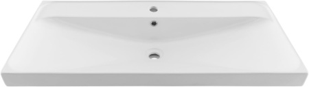 Раковина керамическая Aquanet Flash 00333270 102х47 полувстраиваемая цвет белый 1 отверстие под смеситель