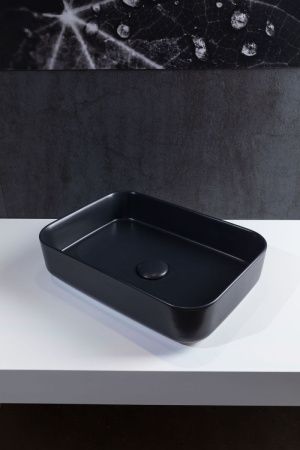 Раковина керамическая Allen Brau Fantasy 4.11021.31 50х40 накладная цвет черный без отверстий под смеситель