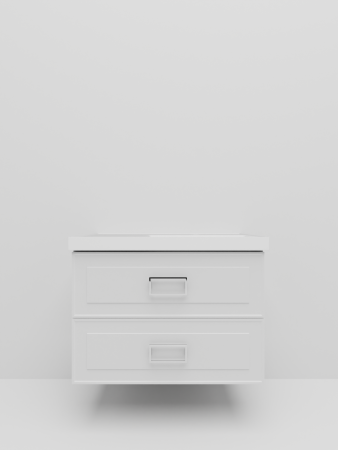 Тумба с раковиной La Fenice Cubo TWIN NFNC-01-CUB-B-90-2-3-90-2R 100х50 подвесная цвет белый