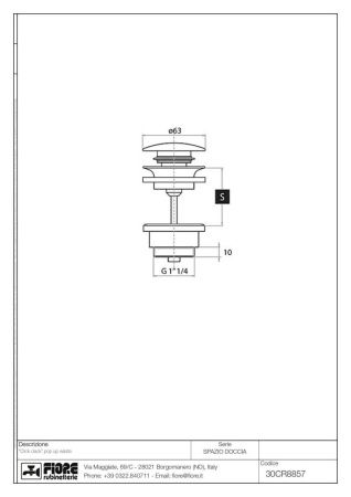 Донный клапан Fiore Shower 30ZZ8857 бронза