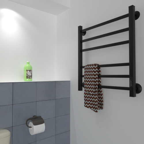 Полотенцесушитель Маргроид Вид 81-10 профильный 8110-6050-1081-9005R 53х60 электрический черный матовый - фото 3