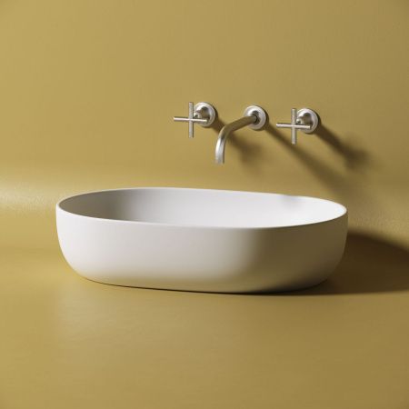 Раковина из сантехнического фарфора Ceramica Nova ELEMENT CN6047MW 60х40 накладная цвет белый без отверстий под смеситель