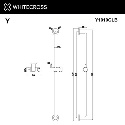 Душевая штанга Whitecross Y gold Y1010GL золото - фото 3
