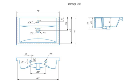 Раковина керамическая Onika Фостер 4620008197746 71х47 накладная цвет белый 1 отверстие под смеситель