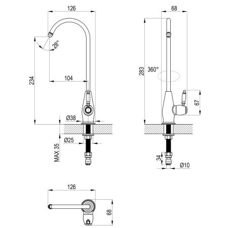 Смеситель для кухни LeMark Villa LM4840B на мойку бронза